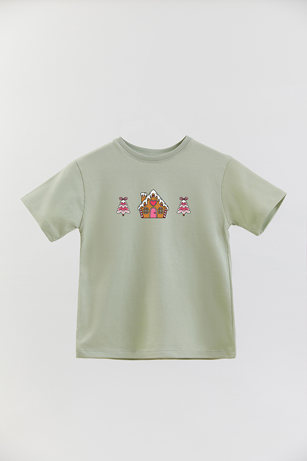 REMERA BASICA ESTAMPADA SPL CHRISTMAS GINGERBREAD HOUSE