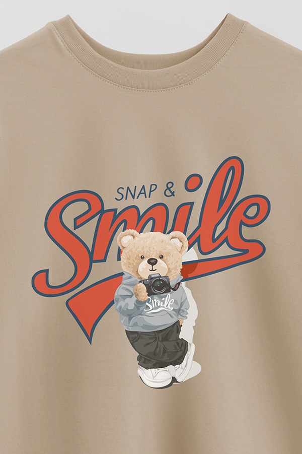 REMERA OVER ESTAMPADA UNISEX TEDDY SNAP