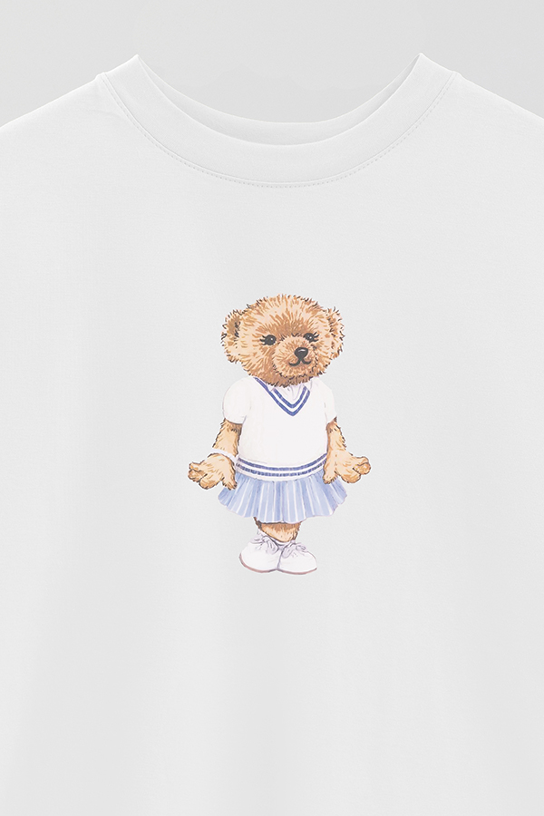 REMERA OVER ESTAMPADA UNISEX BEAR LITTLE GIRL