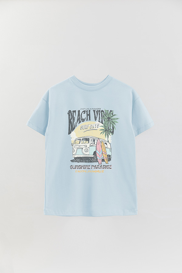 REMERA OVER ESTAMPADA SUNSHINE PARADISE