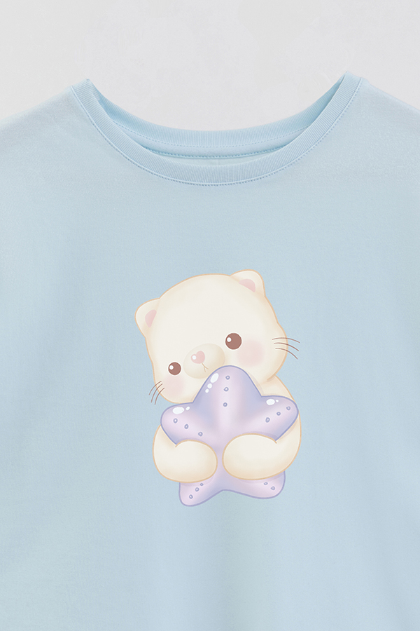 REMERA GIRL OVER SUMMER CAT HUG