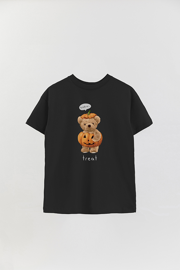 REMERA OVER ESTAMPADA UNISEX TEDDY TRICK OR TREAT