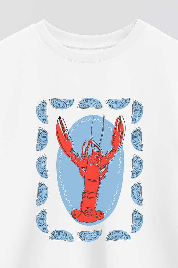 REMERA CROP ESTAMPADA BEACH LOBSTER