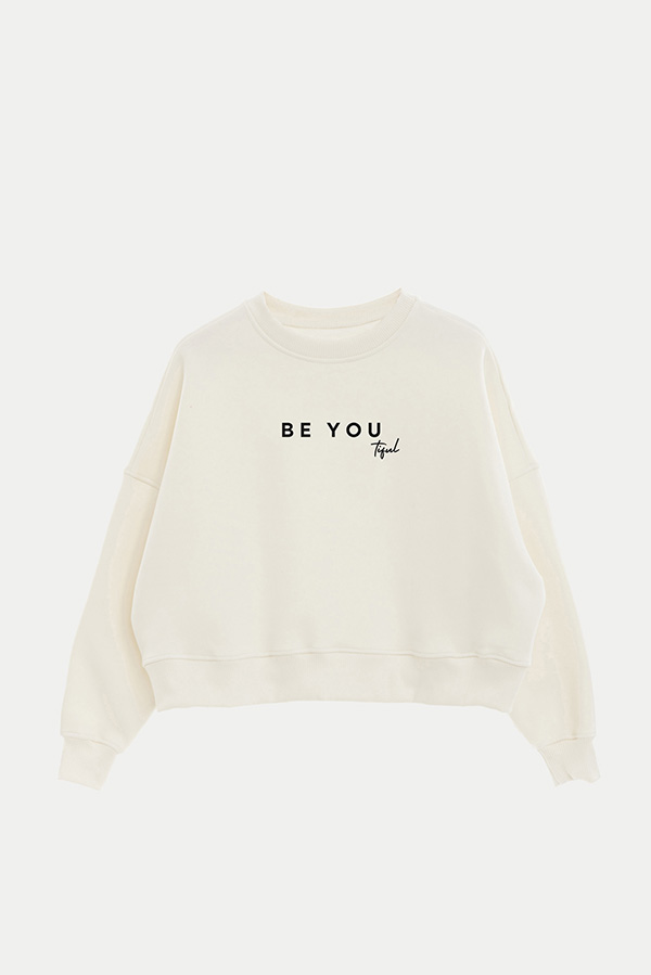 BUZO CROP ESTAMPADO MNM BE YOU TIFUL