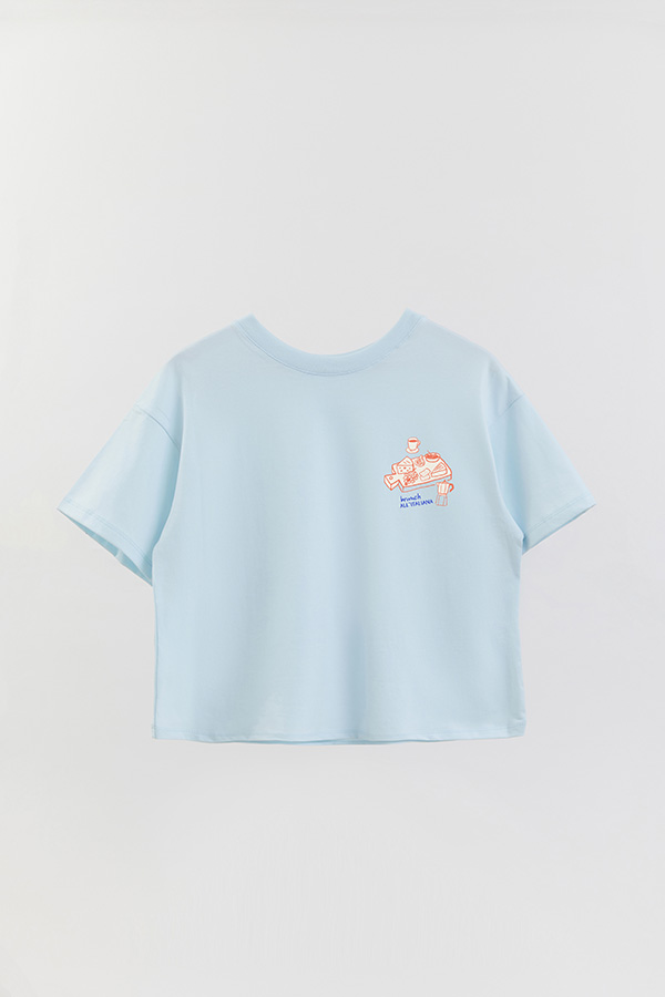 REMERA CROP FB ESTAMPADA BRUNCH ALLA ITALIANA