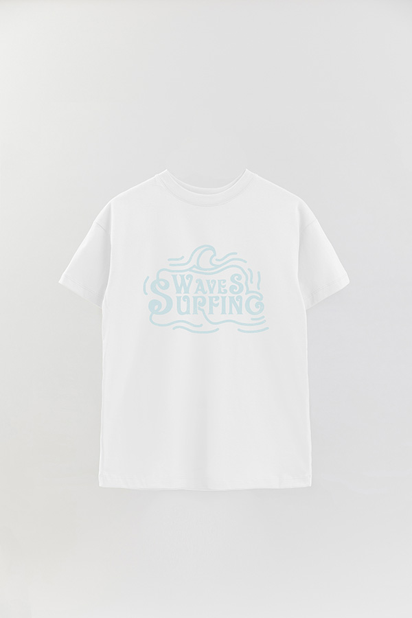 REMERA OVER ESTAMPADA WAVES SURFING