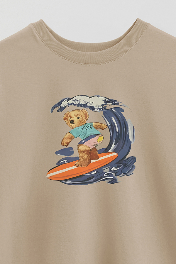 REMERA OVER ESTAMPADA UNISEX BEAR SURFER BEAR