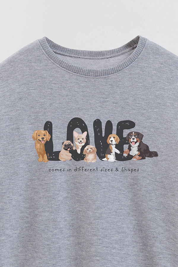 BUZO CREWNECK RUSTICO DOGGY DREAMS LOVE DOGS