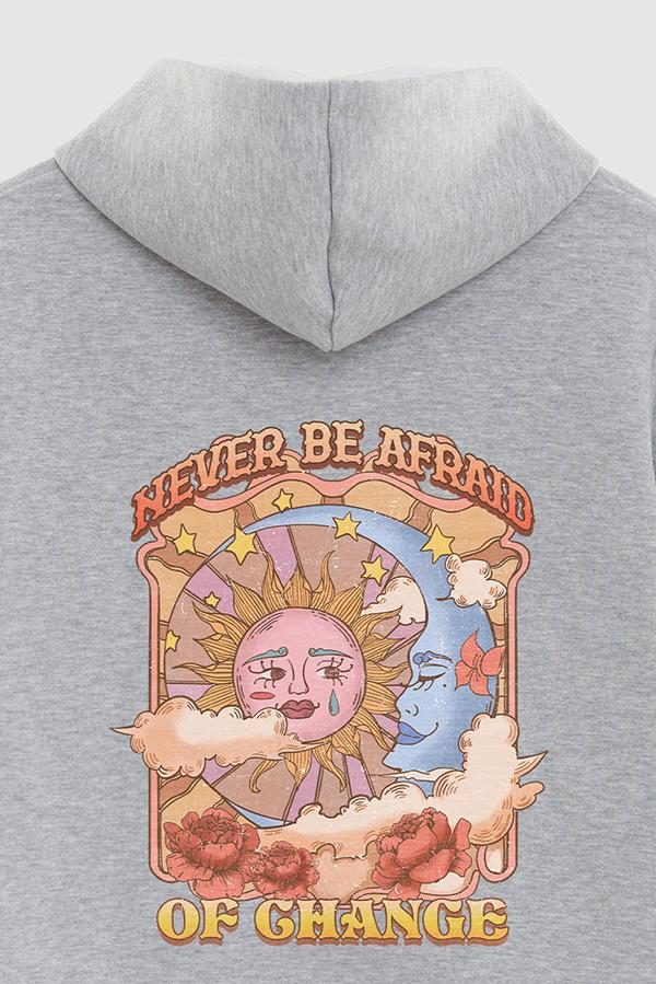 HOODIE ESTAMPADO CLSTL NEVER BE AFRAID OF CHANGE