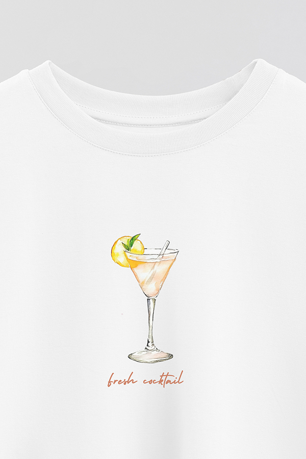 REMERA CROP ESTAMPADA COASTAL FRESH COCKTAIL