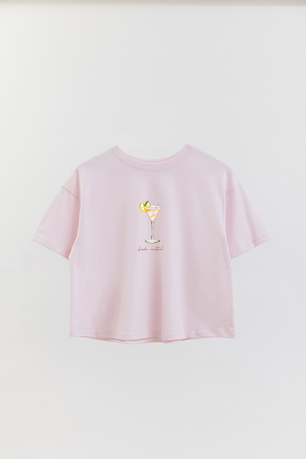 REMERA CROP ESTAMPADA COASTAL FRESH COCKTAIL