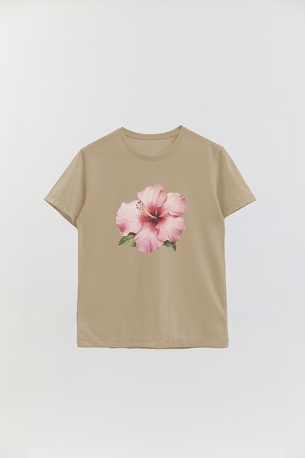 REMERA BASICA ESTAMPADA HIBISCUS 1