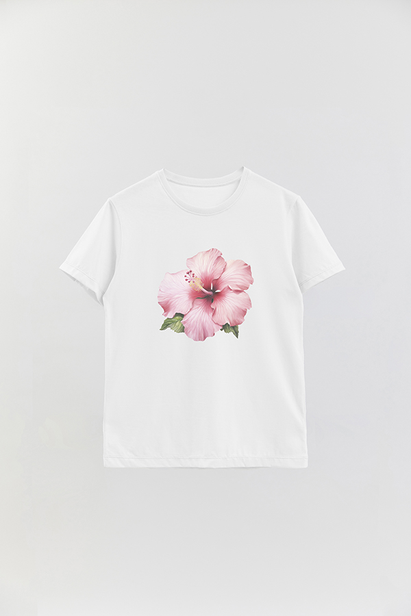 REMERA BASICA ESTAMPADA HIBISCUS 1