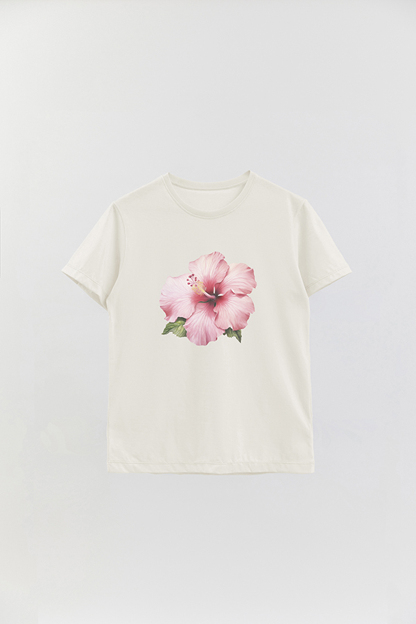 REMERA BASICA ESTAMPADA HIBISCUS 1