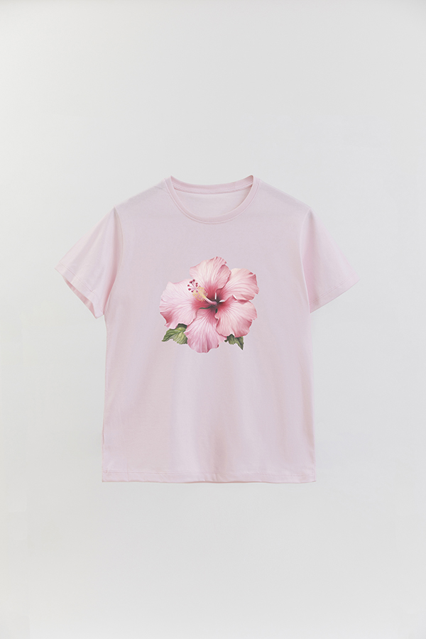 REMERA BASICA ESTAMPADA HIBISCUS 1