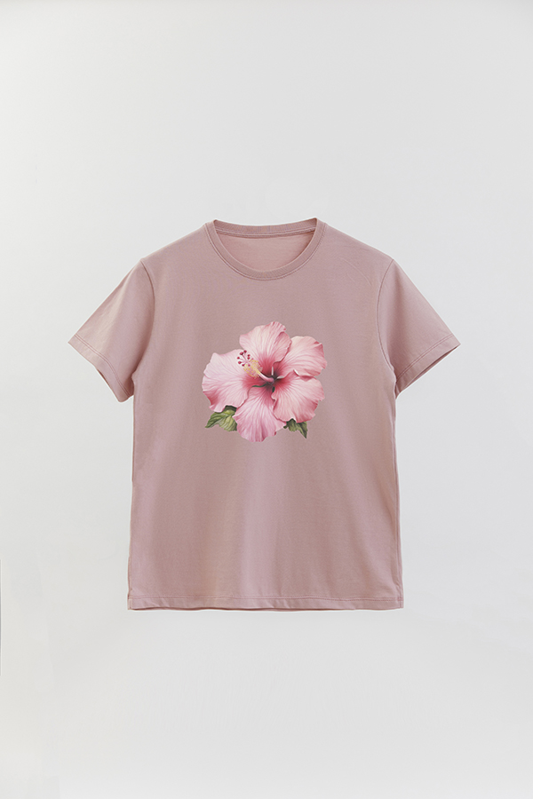 REMERA BASICA ESTAMPADA HIBISCUS 1