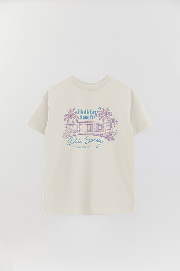 REMERA OVER ESTAMPADA A HOLIDAY RESORT PALM SPRINGS