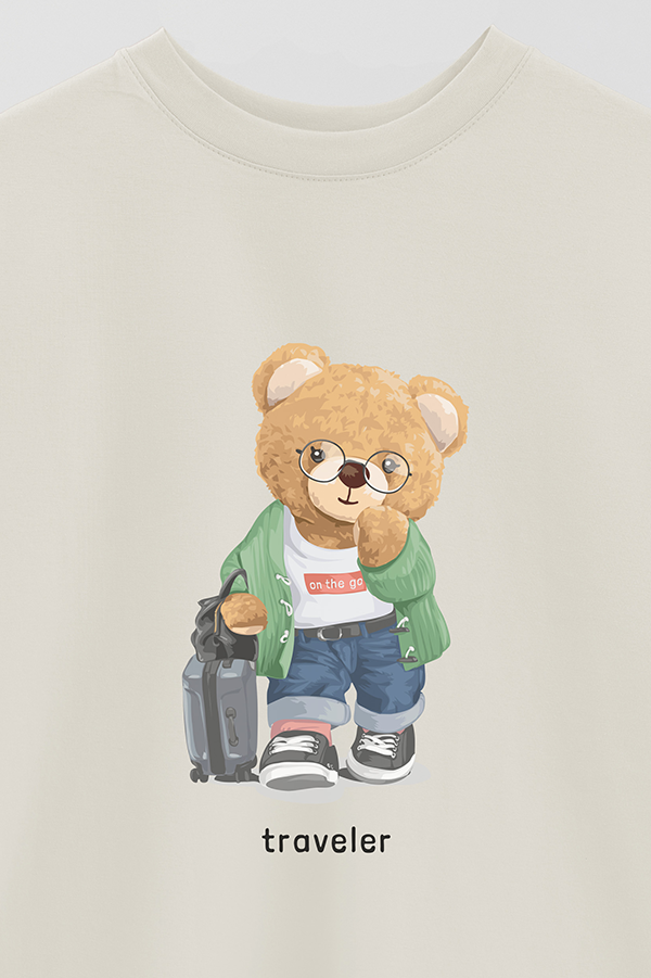 REMERA OVER ESTAMPADA UNISEX TEDDY TRAVELER
