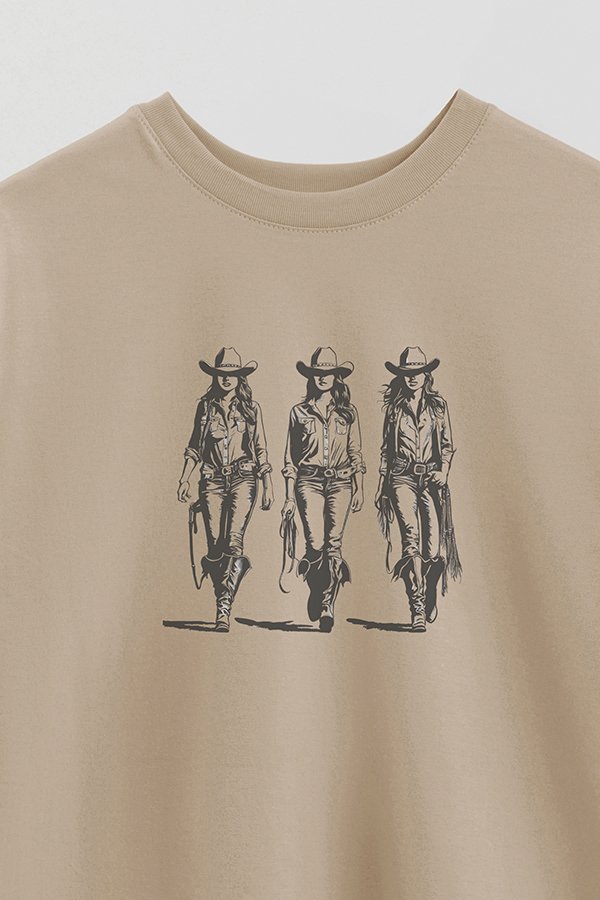 REMERA OVER ESTAMPADA WEST GIRL