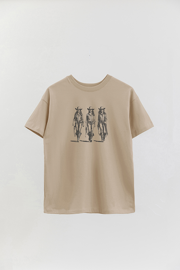 REMERA OVER ESTAMPADA WEST GIRL