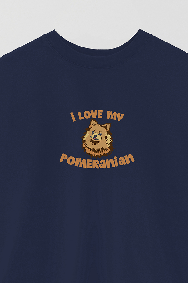 REMERA OVER ESTAMPADA DOG I LOVE MY POMERANIAN