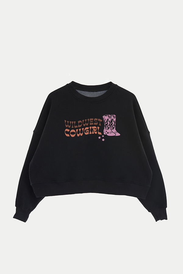 BUZO CROP ESTAMPADO WESTERN PINK TEXAS