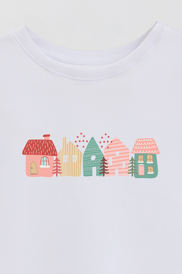REMERA BASICA ESTAMPADA PASTEL CHRISTMAS NEIGHBORHOOD