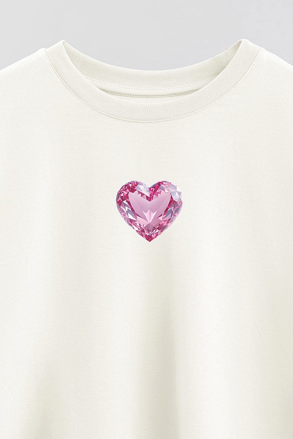 REMERA CROP ESTAMPADA PINK HEART CHARMING CRUSH