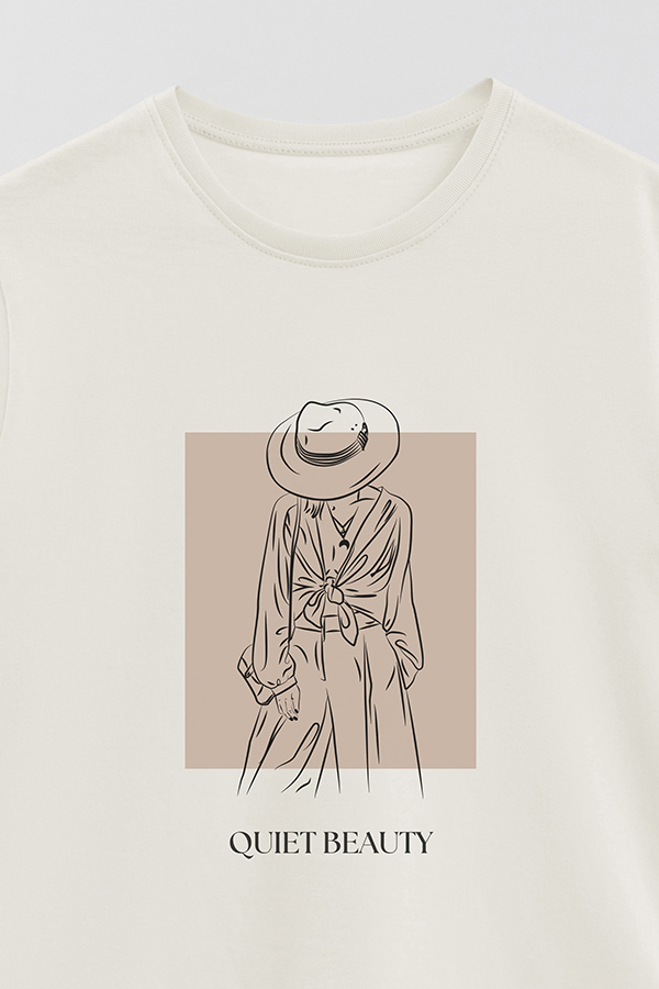REMERA BASICA ESTAMPADA QUIET BEAUTY