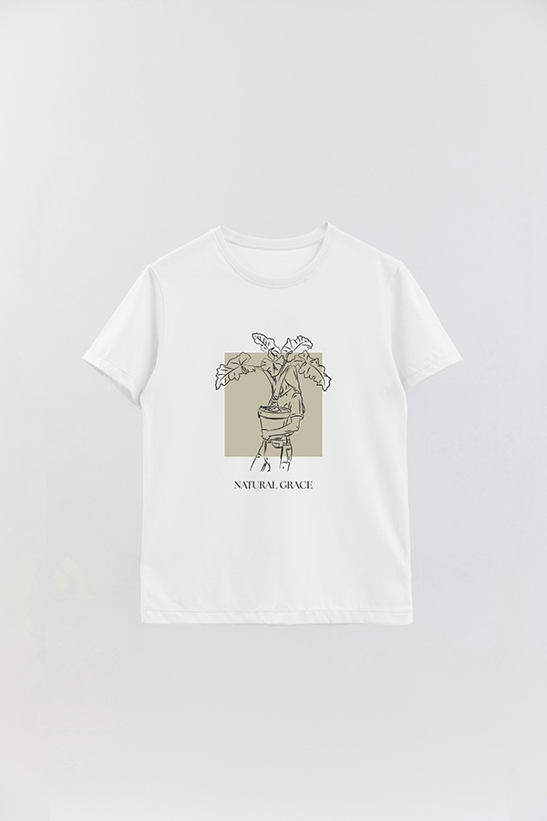 REMERA BASICA ESTAMPADA NATURAL GRACE