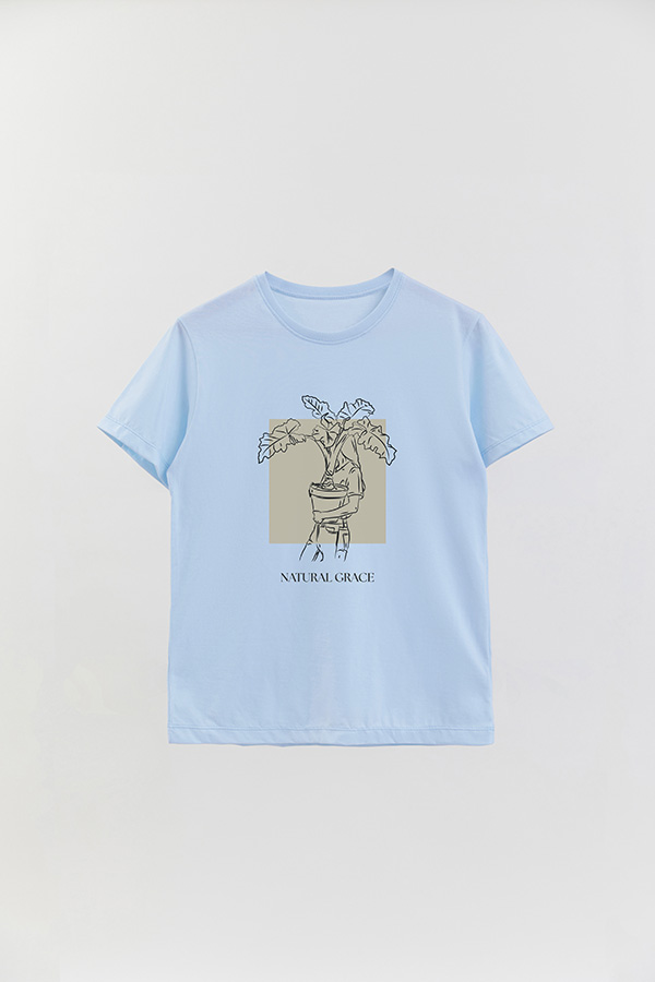 REMERA BASICA ESTAMPADA NATURAL GRACE