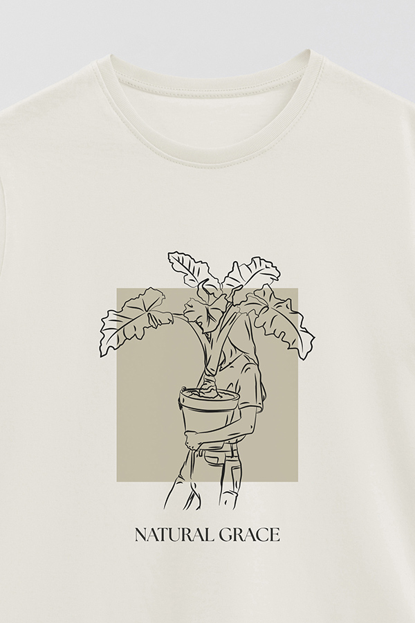 REMERA BASICA ESTAMPADA NATURAL GRACE