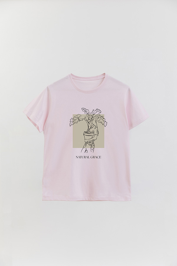 REMERA BASICA ESTAMPADA NATURAL GRACE