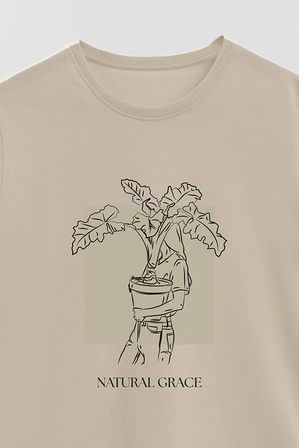 REMERA BASICA ESTAMPADA NATURAL GRACE
