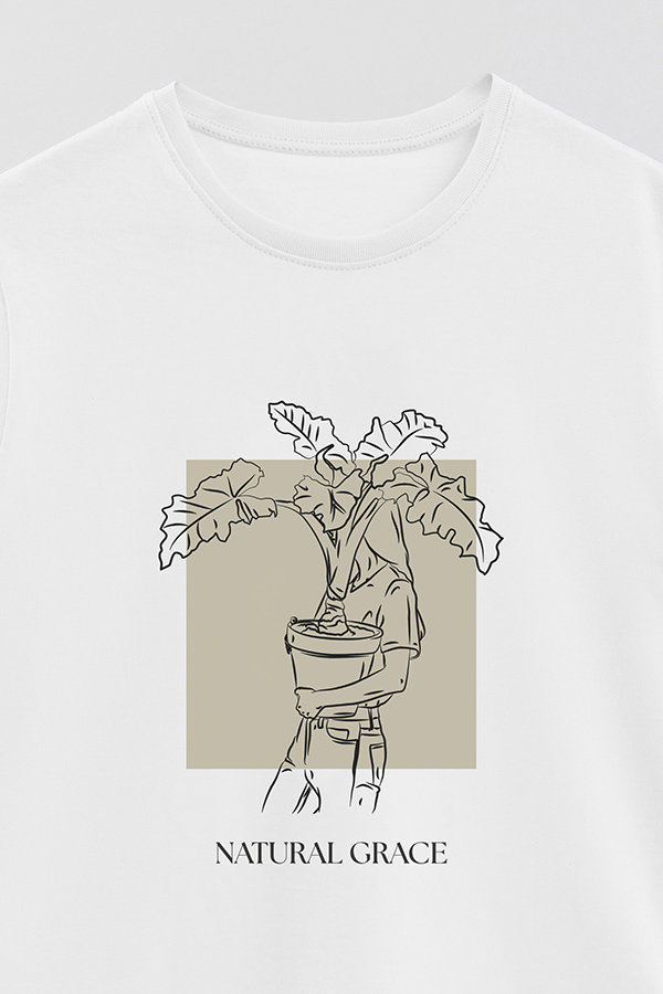 REMERA BASICA ESTAMPADA NATURAL GRACE