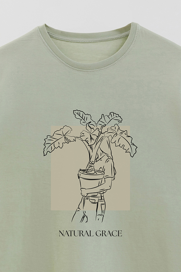 REMERA BASICA ESTAMPADA NATURAL GRACE