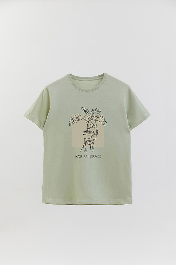 REMERA BASICA ESTAMPADA NATURAL GRACE