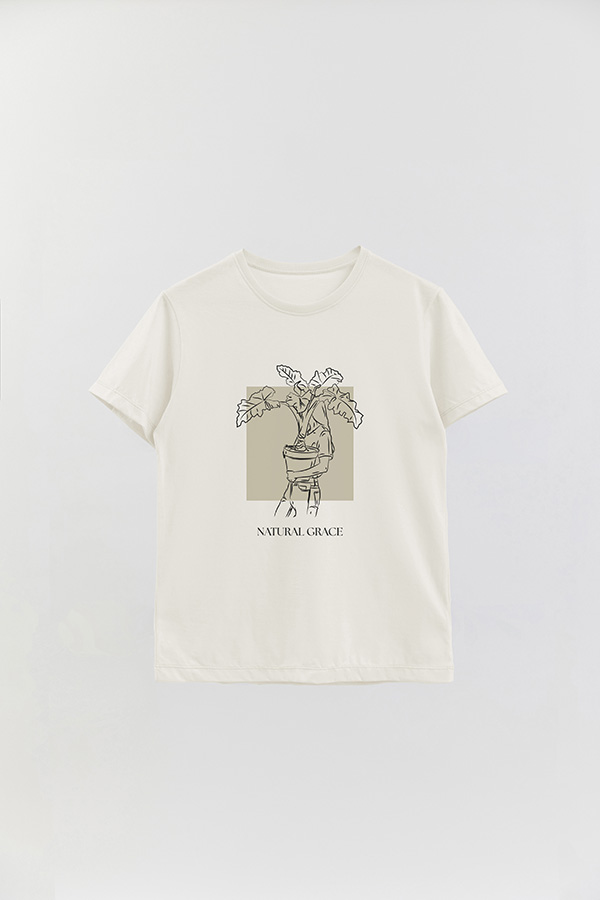 REMERA BASICA ESTAMPADA NATURAL GRACE