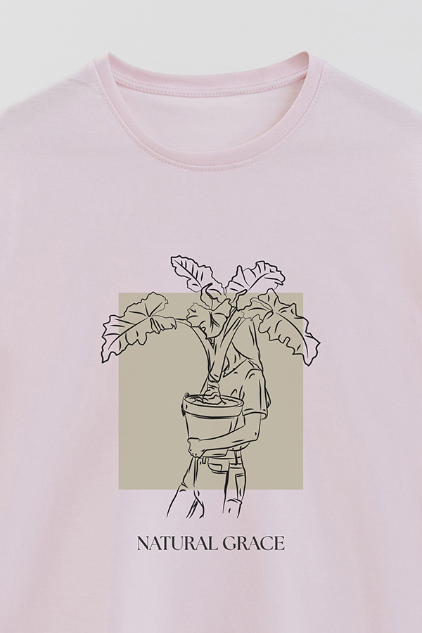 REMERA BASICA ESTAMPADA NATURAL GRACE