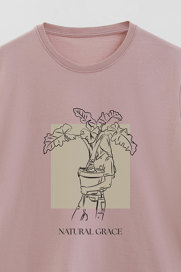 REMERA BASICA ESTAMPADA NATURAL GRACE