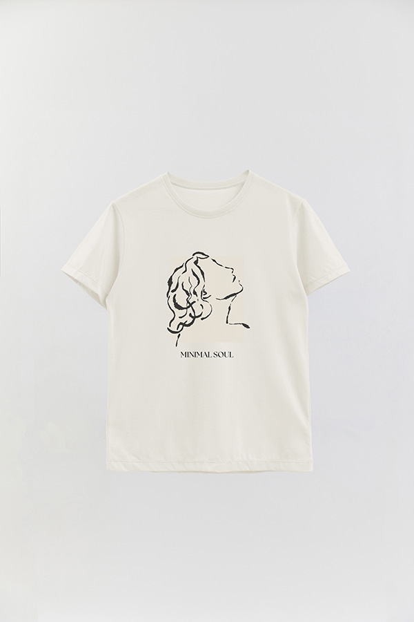 REMERA BASICA ESTAMPADA MINIMAL SOUL