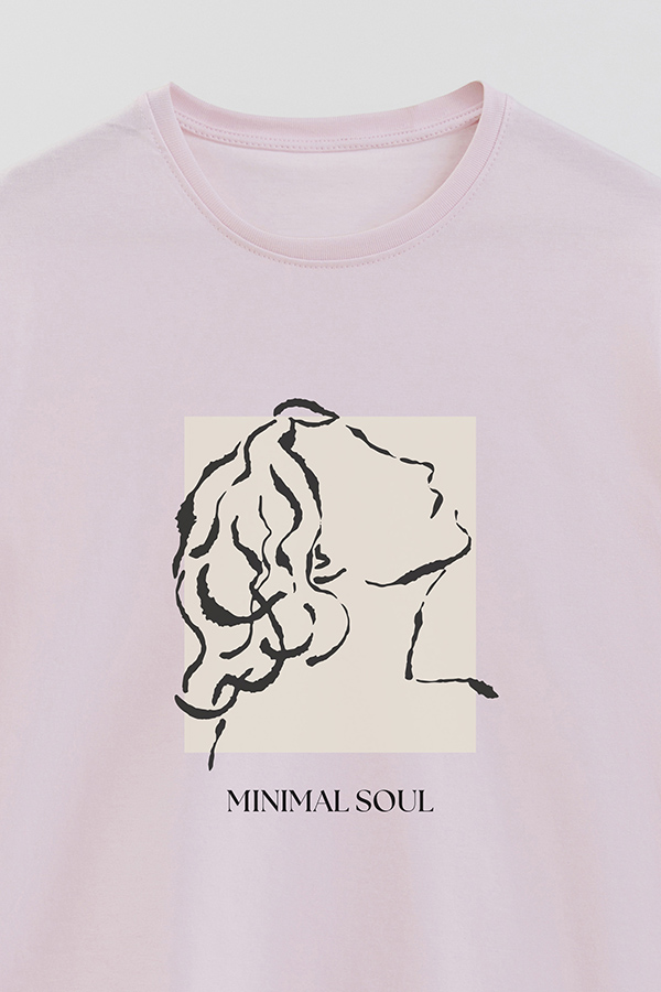 REMERA BASICA ESTAMPADA MINIMAL SOUL