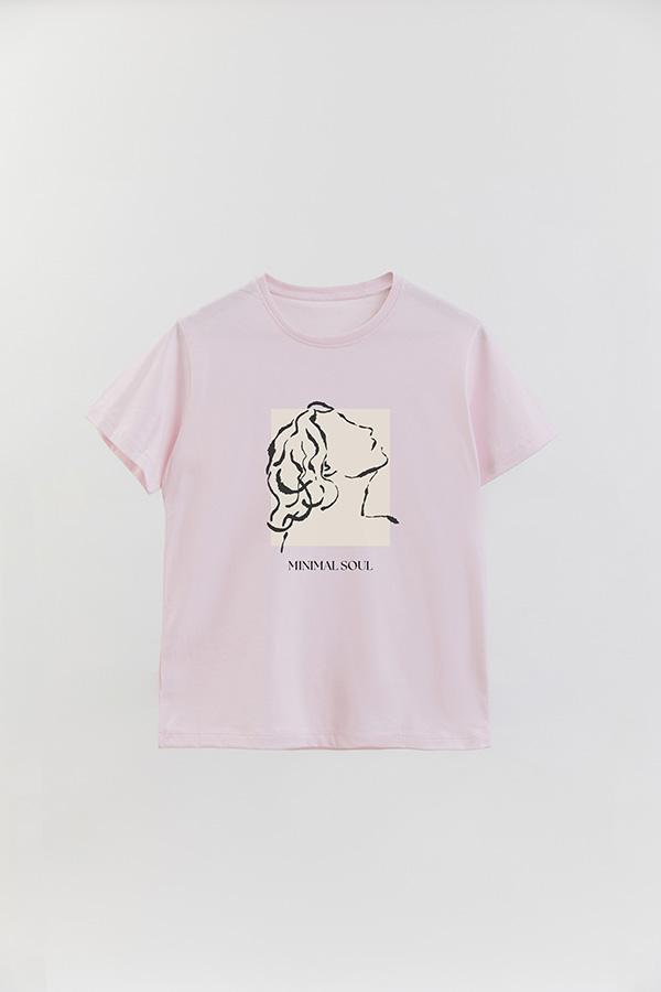 REMERA BASICA ESTAMPADA MINIMAL SOUL