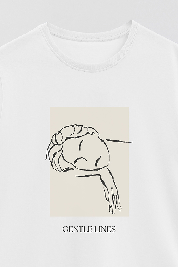 REMERA BASICA ESTAMPADA GENTLE LINES