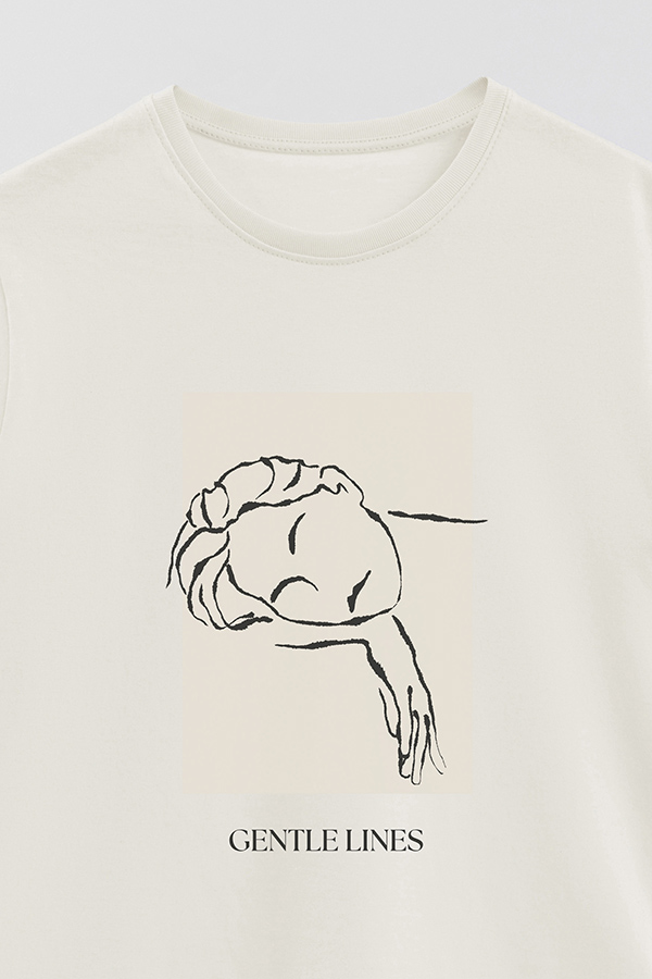 REMERA BASICA ESTAMPADA GENTLE LINES
