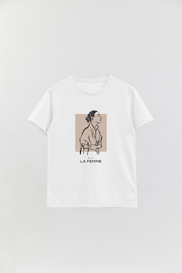 REMERA BASICA ESTAMPADA FEMME 82