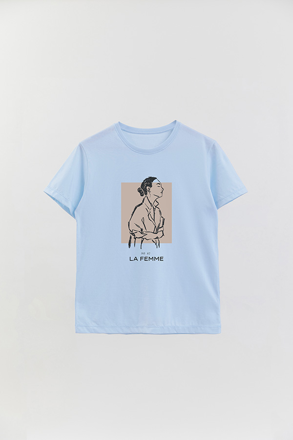 REMERA BASICA ESTAMPADA FEMME 82