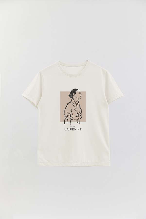 REMERA BASICA ESTAMPADA FEMME 82
