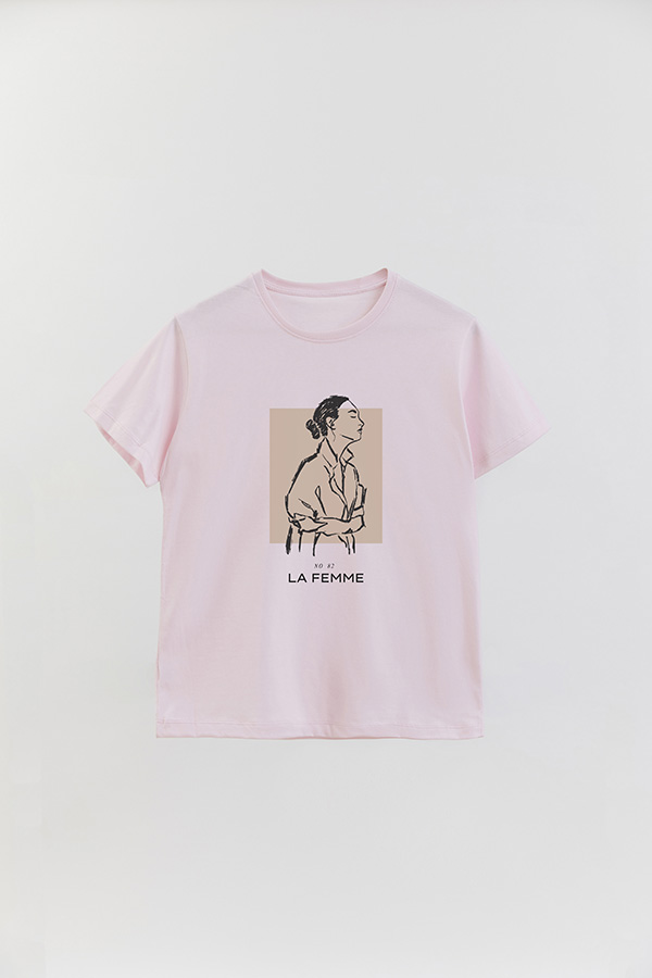 REMERA BASICA ESTAMPADA FEMME 82