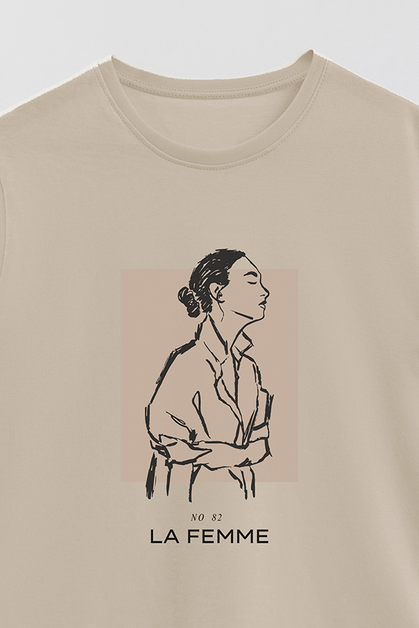 REMERA BASICA ESTAMPADA FEMME 82